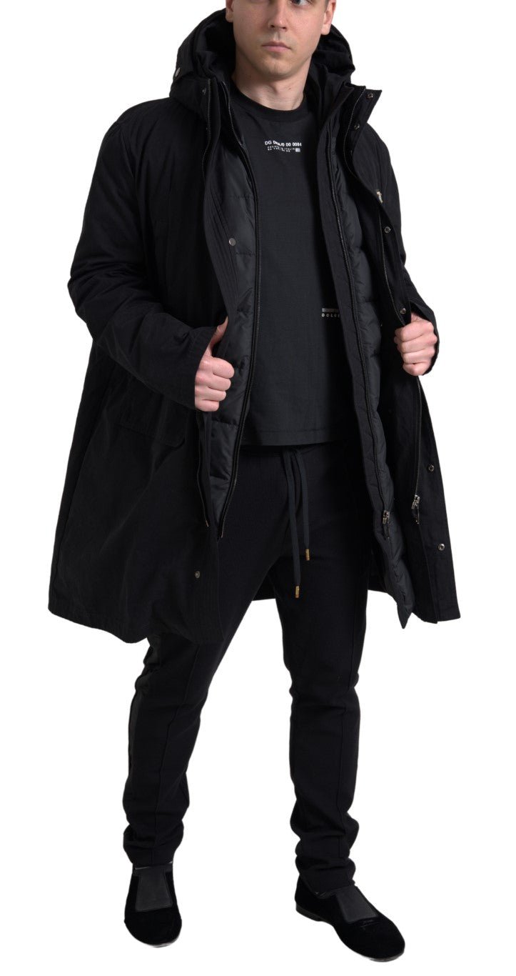  - Dolce & Gabbana Elegant Black Hooded Trench Coat - JKT3654 - 52 - Ask Me Wear