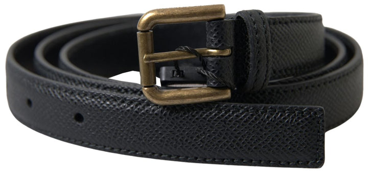  - Dolce & Gabbana Elegant Black Italian Leather Belt - BEL9021 - 100 - Ask Me Wear