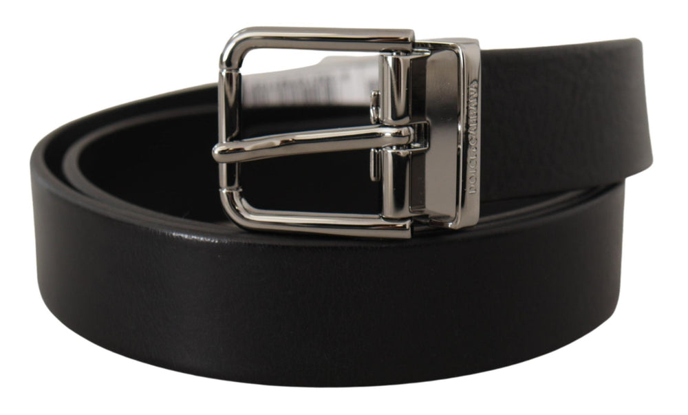  - Dolce & Gabbana Elegant Black Leather Belt - BEL8549 - 85 - Ask Me Wear