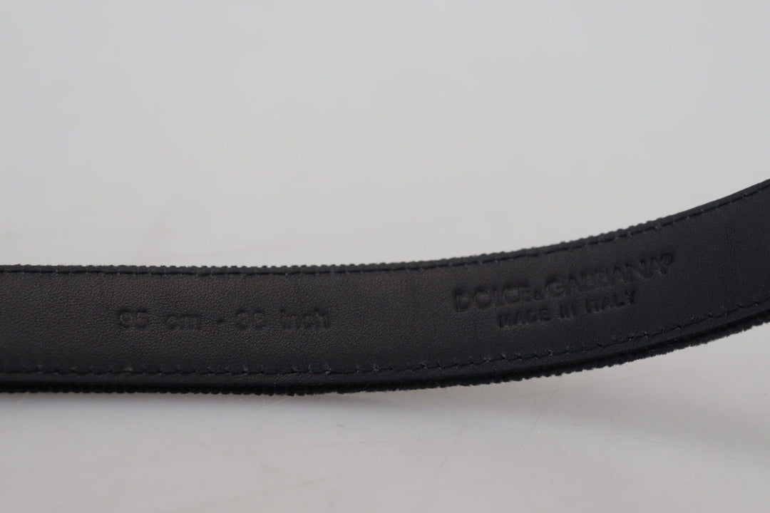  - Dolce & Gabbana Elegant Black Leather Belt - BEL8909 - 38 - Ask Me Wear