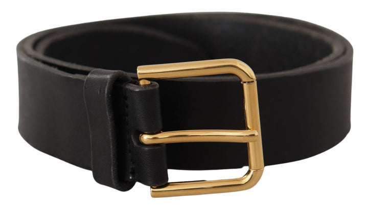  - Dolce & Gabbana Elegant Black Leather Belt with Metal Buckle - BEL8519 - 90 - Ask Me Wear