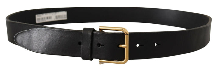  - Dolce & Gabbana Elegant Black Leather Belt with Metal Buckle - BEL8519 - 90 - Ask Me Wear