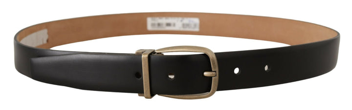  - Dolce & Gabbana Elegant Black Leather Belt with Metal Buckle - BEL8538 - 85 - Ask Me Wear