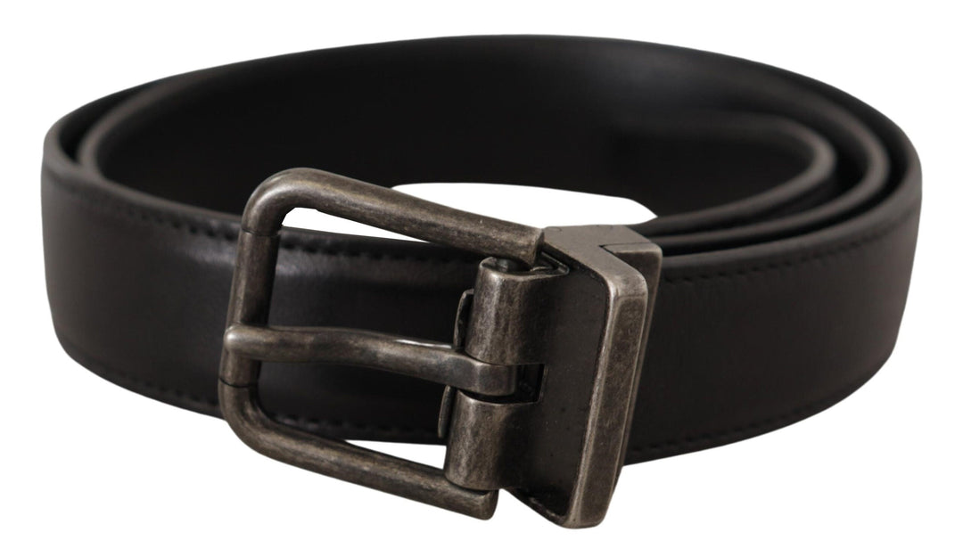  - Dolce & Gabbana Elegant Black Leather Belt with Metal Buckle - BEL8542 - 100 - Ask Me Wear