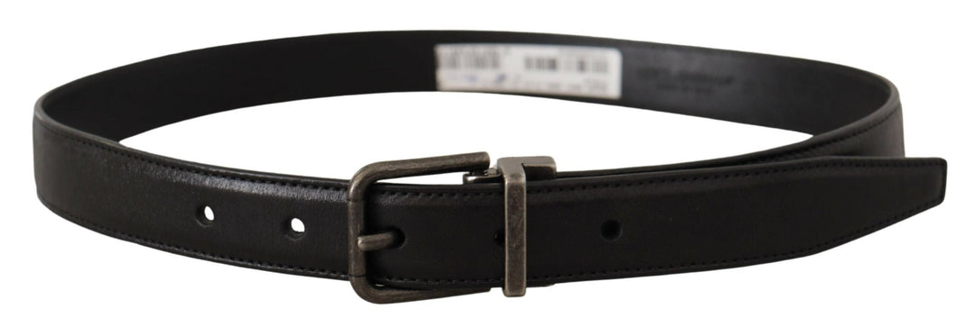  - Dolce & Gabbana Elegant Black Leather Belt with Metal Buckle - BEL8542 - 100 - Ask Me Wear