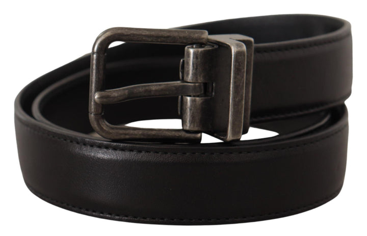  - Dolce & Gabbana Elegant Black Leather Belt with Metal Buckle - BEL8542 - 100 - Ask Me Wear