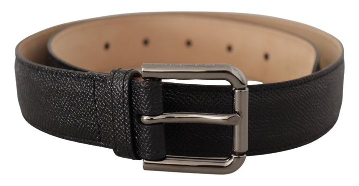  - Dolce & Gabbana Elegant Black Leather Belt with Metal Buckle - BEL8551 - 75 - Ask Me Wear