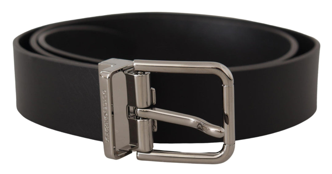  - Dolce & Gabbana Elegant Black Leather Belt with Metal Buckle - BEL8568 - 85 - Ask Me Wear