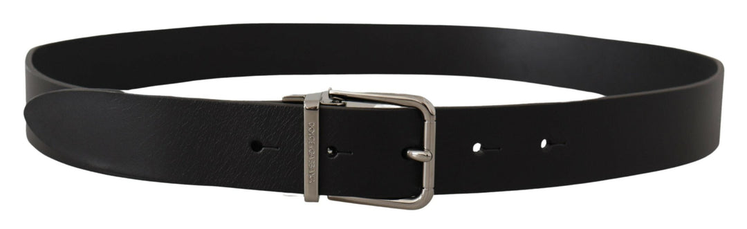  - Dolce & Gabbana Elegant Black Leather Belt with Metal Buckle - BEL8568 - 85 - Ask Me Wear