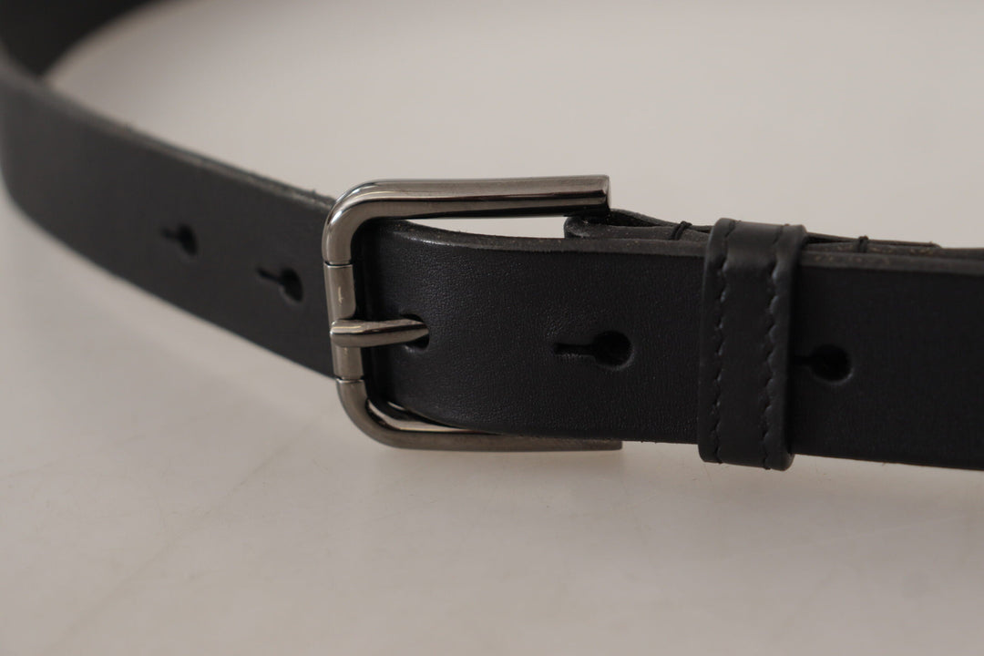  - Dolce & Gabbana Elegant Black Leather Belt with Metal Buckle - BEL8575 - 90 - Ask Me Wear