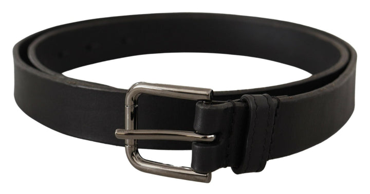  - Dolce & Gabbana Elegant Black Leather Belt with Metal Buckle - BEL8575 - 90 - Ask Me Wear