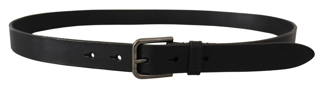  - Dolce & Gabbana Elegant Black Leather Belt with Metal Buckle - BEL8575 - 90 - Ask Me Wear