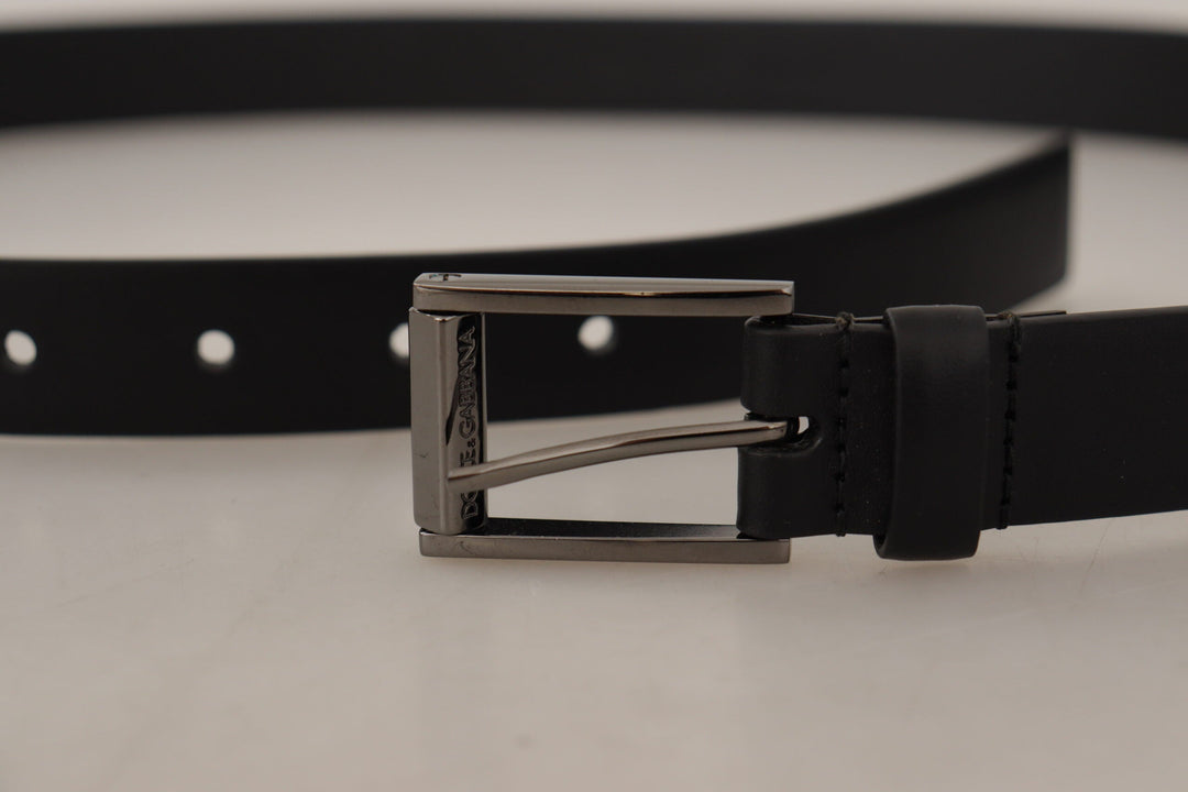  - Dolce & Gabbana Elegant Black Leather Belt with Metal Buckle - BEL8590 - 90 - Ask Me Wear