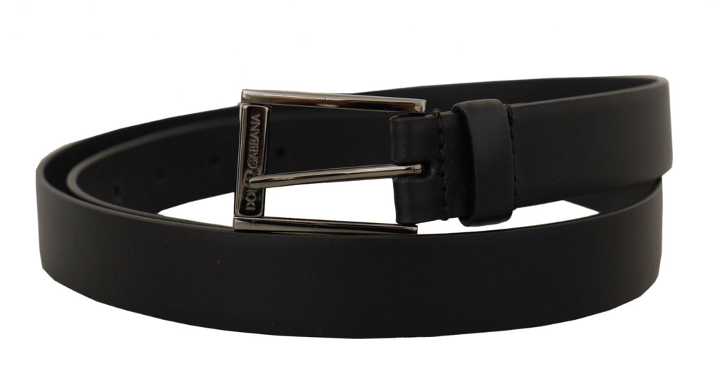  - Dolce & Gabbana Elegant Black Leather Belt with Metal Buckle - BEL8590 - 90 - Ask Me Wear