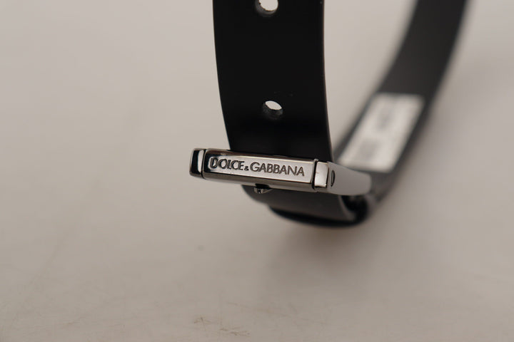  - Dolce & Gabbana Elegant Black Leather Belt with Metal Buckle - BEL8590 - 90 - Ask Me Wear