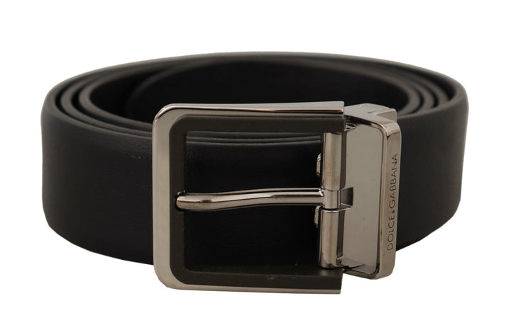  - Dolce & Gabbana Elegant Black Leather Belt with Metal Buckle - BEL8591 - 90 - Ask Me Wear