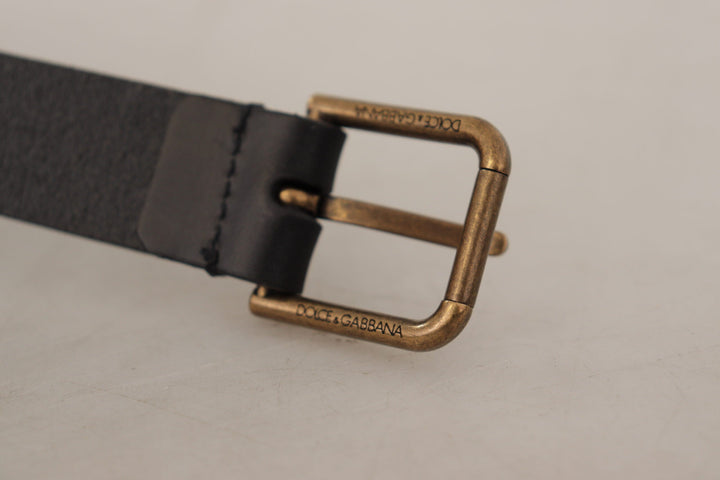  - Dolce & Gabbana Elegant Black Leather Belt with Metal Buckle - BEL8599 - 90 - Ask Me Wear