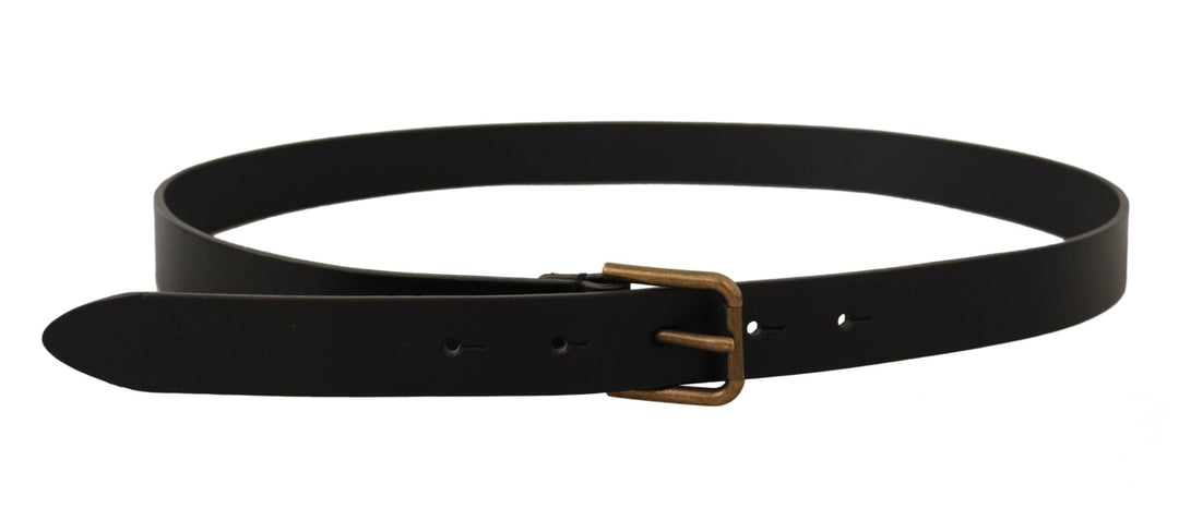  - Dolce & Gabbana Elegant Black Leather Belt with Metal Buckle - BEL8599 - 90 - Ask Me Wear