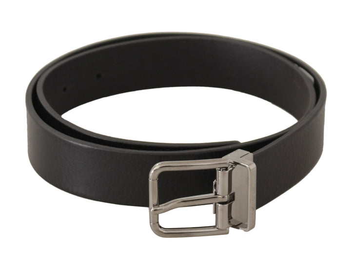  - Dolce & Gabbana Elegant Black Leather Belt with Metal Buckle - BEL8640#2 - 80 - Ask Me Wear