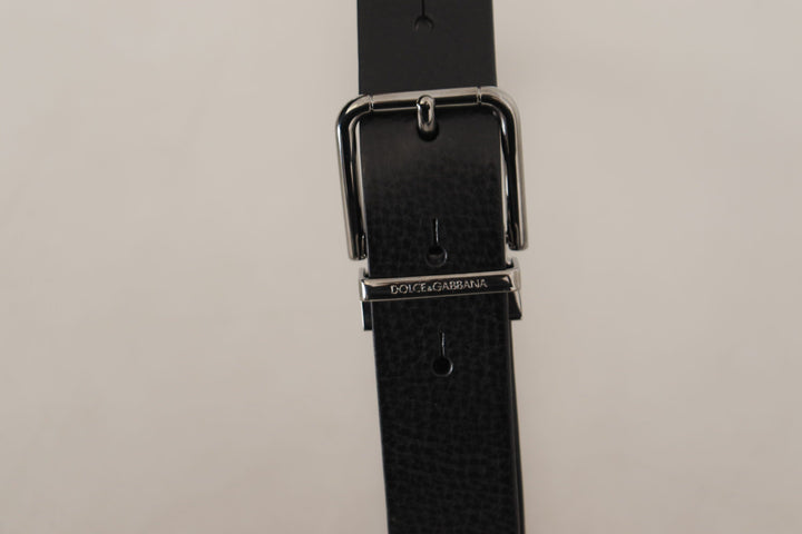  - Dolce & Gabbana Elegant Black Leather Belt with Metal Buckle - BEL8640#2 - 80 - Ask Me Wear