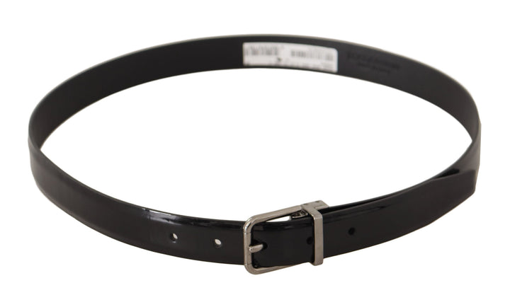  - Dolce & Gabbana Elegant Black Leather Belt with Metal Buckle - BEL8644 - 85 - Ask Me Wear