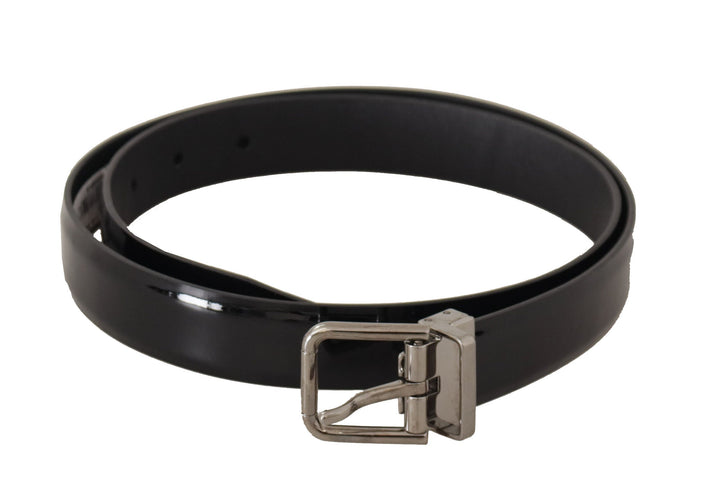  - Dolce & Gabbana Elegant Black Leather Belt with Metal Buckle - BEL8644 - 85 - Ask Me Wear