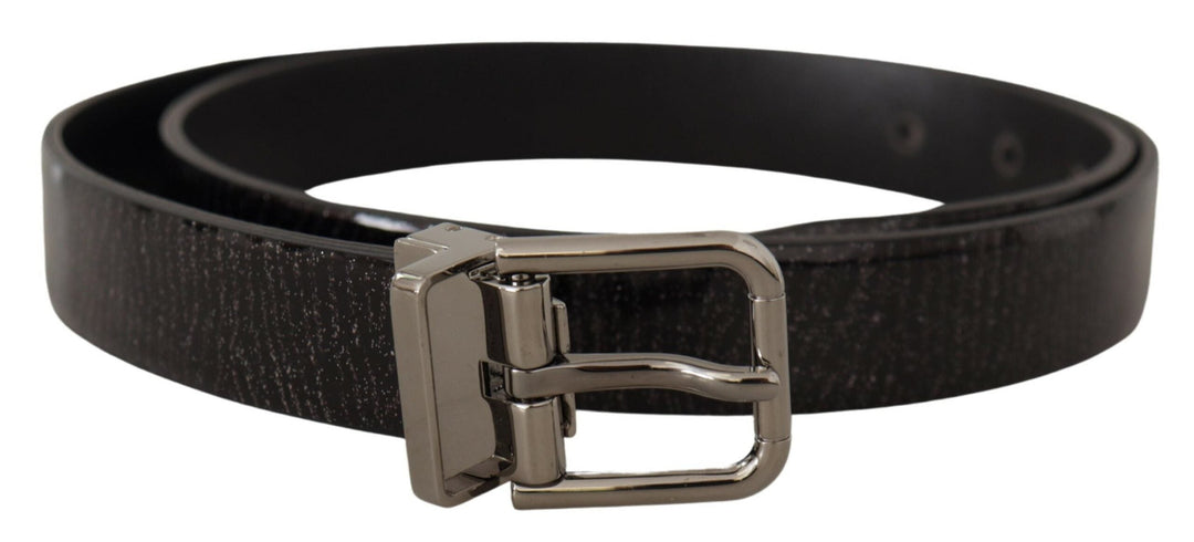  - Dolce & Gabbana Elegant Black Leather Belt with Silver Buckle - BEL8473 - 90 - Ask Me Wear