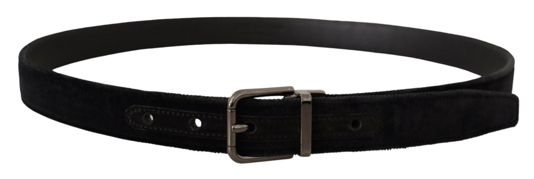  - Dolce & Gabbana Elegant Black Leather Belt with Silver Tone Buckle - BEL8434 - 75 - Ask Me Wear