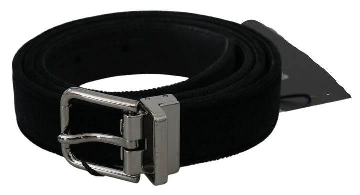  - Dolce & Gabbana Elegant Black Leather Belt with Velvet Interior - BEL60335 - 80 - Ask Me Wear