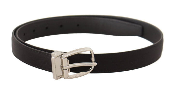  - Dolce & Gabbana Elegant Black Leather - Canvas Designer Belt - BEL8632 - 35 - Ask Me Wear