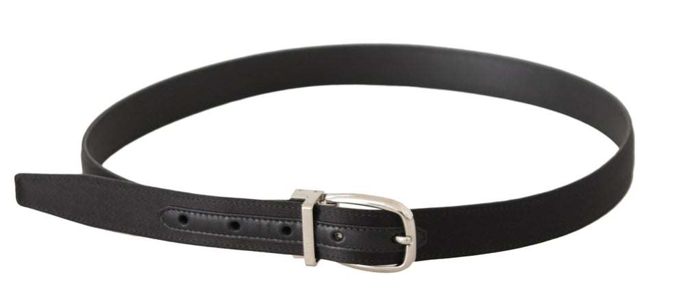  - Dolce & Gabbana Elegant Black Leather - Canvas Designer Belt - BEL8632 - 35 - Ask Me Wear