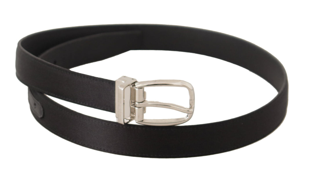  - Dolce & Gabbana Elegant Black Leather - Canvas Designer Belt - BEL8632 - 35 - Ask Me Wear