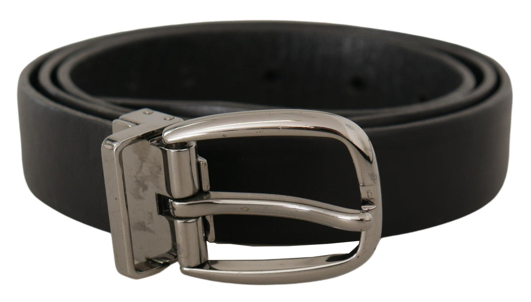  - Dolce & Gabbana Elegant Black Leather Designer Belt - BEL8540 - 90 - Ask Me Wear