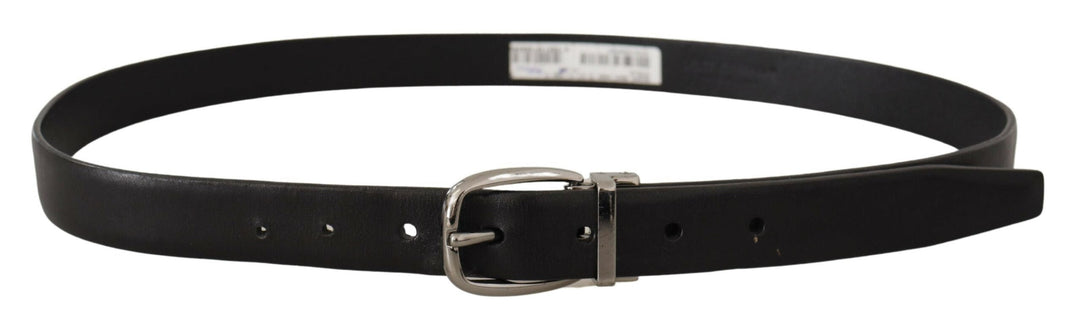  - Dolce & Gabbana Elegant Black Leather Designer Belt - BEL8540 - 90 - Ask Me Wear