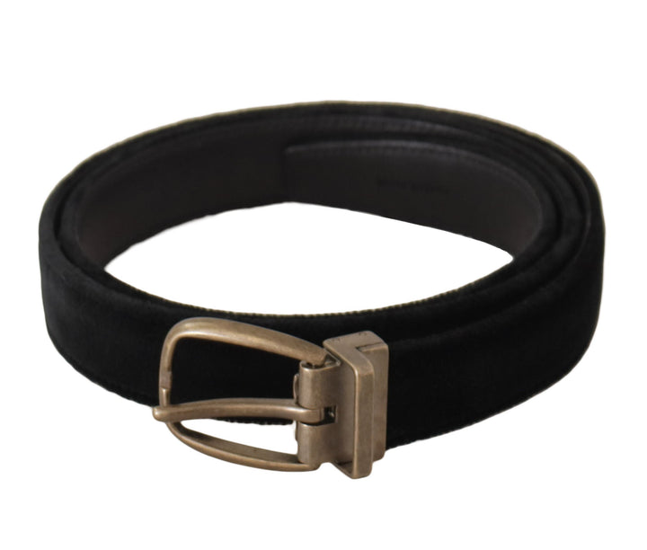  - Dolce & Gabbana Elegant Black Leather Designer Belt - BEL8681 - 95 - Ask Me Wear