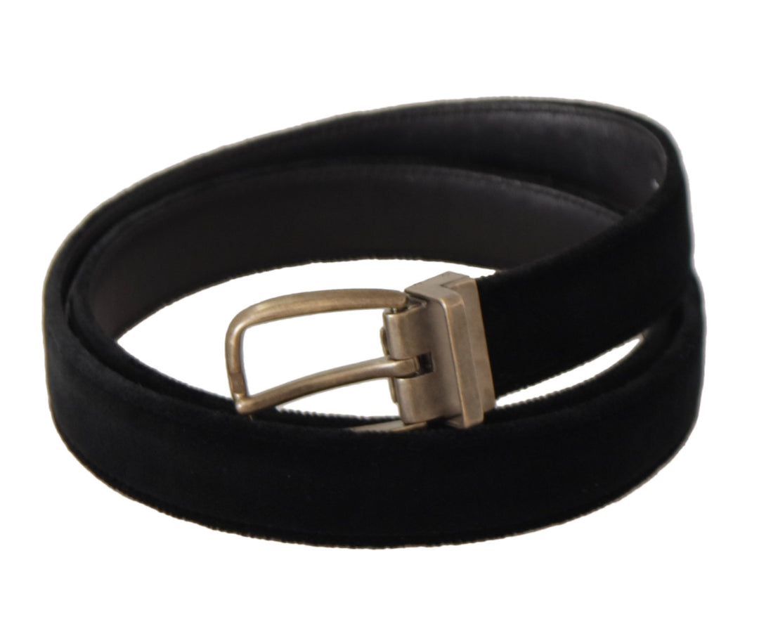  - Dolce & Gabbana Elegant Black Leather Designer Belt - BEL8681 - 95 - Ask Me Wear