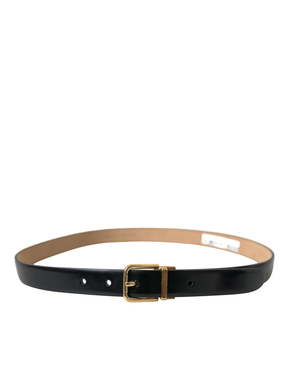  - Dolce & Gabbana Elegant Black Leather Waist Belt with Logo Buckle - WMB375 - 90 - Ask Me Wear