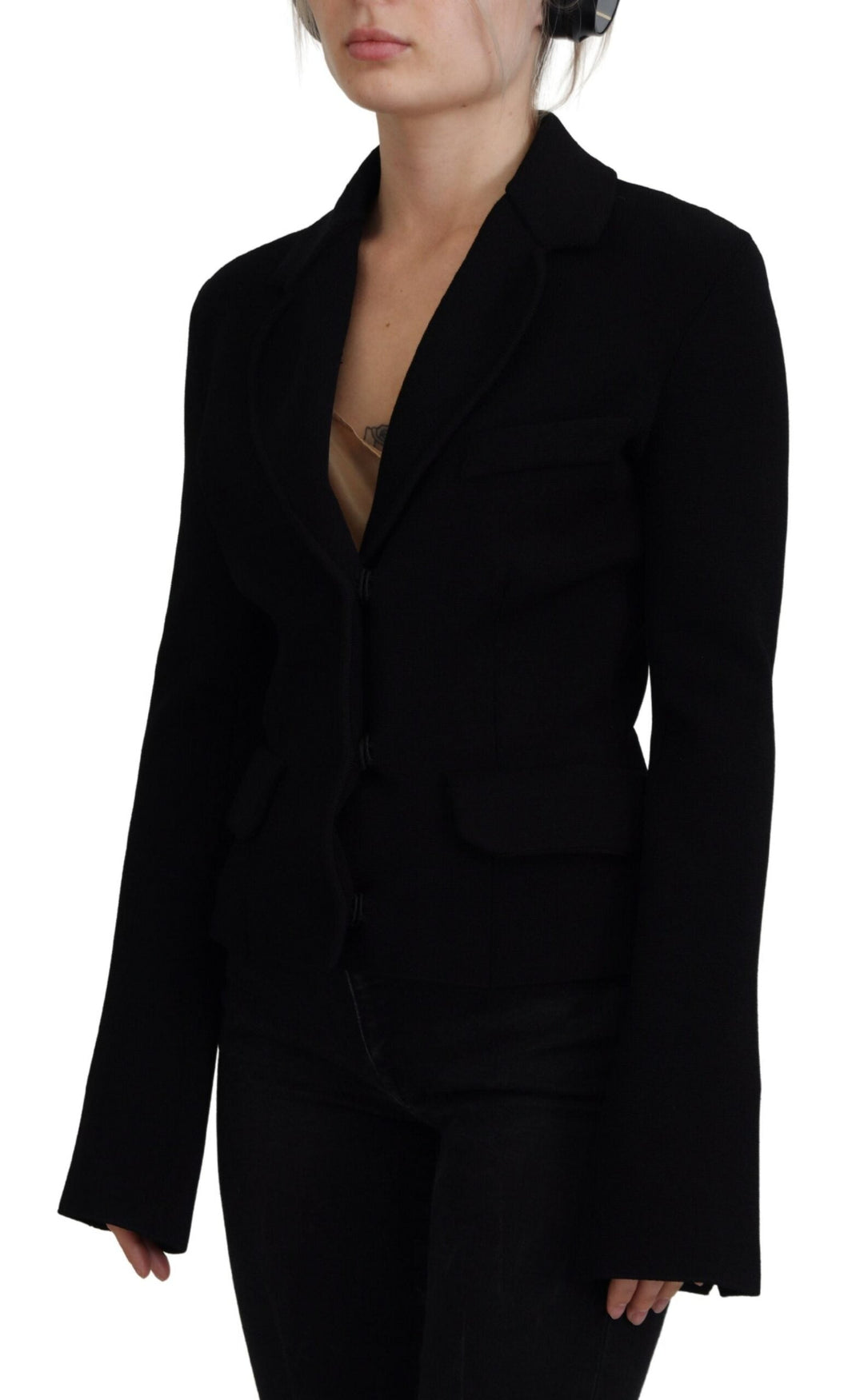  - Dolce & Gabbana Elegant Black Long Sleeve Jacket - JKT3553 - 38 - Ask Me Wear