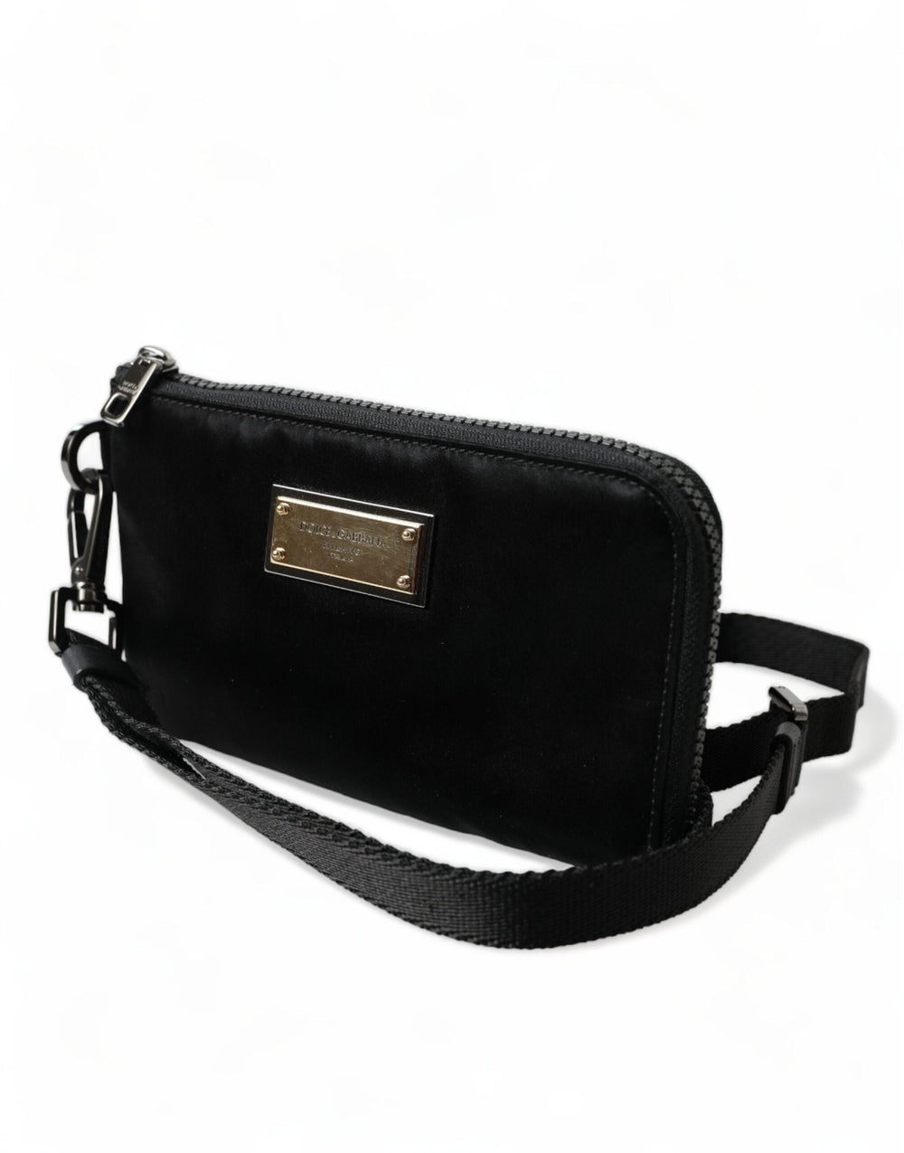  - Dolce & Gabbana Elegant Black Nylon & Leather Pouch - BAG1373 - Ask Me Wear