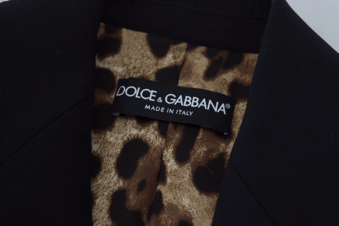  - Dolce & Gabbana Elegant Black Stretch Wool Blazer - JKT3483 - 38 - Ask Me Wear