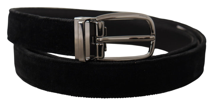  - Dolce & Gabbana Elegant Black Velvet Designer Belt - BEL8560 - 90 - Ask Me Wear