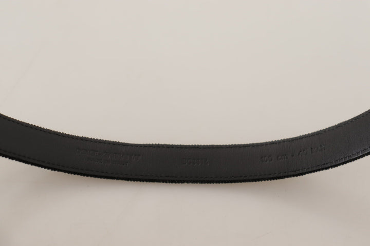  - Dolce & Gabbana Elegant Black Velvet Designer Belt - BEL8636 - 95 - Ask Me Wear