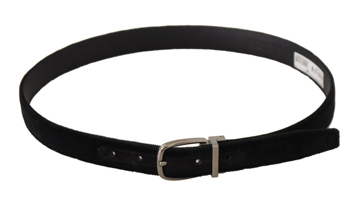  - Dolce & Gabbana Elegant Black Velvet Engraved Buckle Belt - BEL8626 - 90 - Ask Me Wear