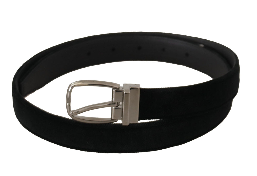  - Dolce & Gabbana Elegant Black Velvet Engraved Buckle Belt - BEL8626 - 90 - Ask Me Wear