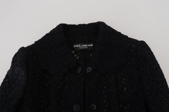  - Dolce & Gabbana Elegant Black Wool Blend Button Down Jacket - JKT3482 - 40 - Ask Me Wear