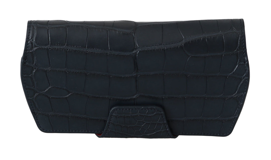  - Dolce & Gabbana Elegant Blue Crocodile Leather Eyewear Pouch - VAS8610 - Ask Me Wear