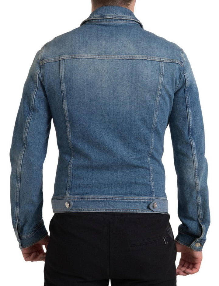  - Dolce & Gabbana Elegant Blue Denim Stretch Jacket - TSH84178 - 50 - Ask Me Wear