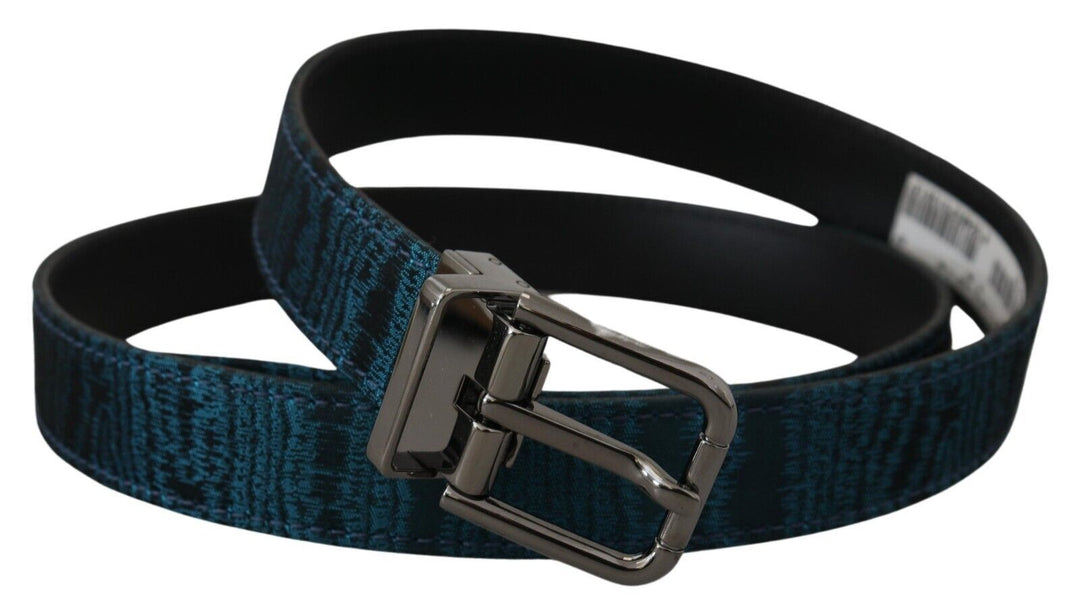  - Dolce & Gabbana Elegant Blue Jacquard Designer Belt - BEL8917 - 90 - Ask Me Wear