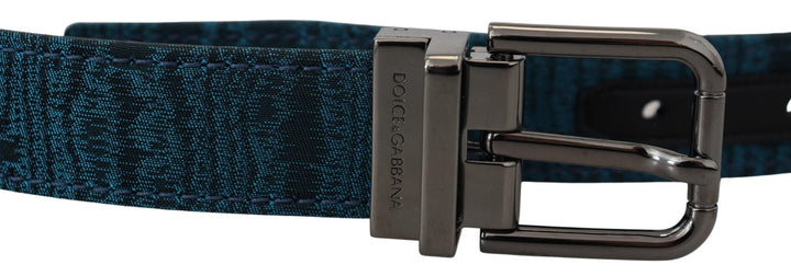  - Dolce & Gabbana Elegant Blue Jacquard Designer Belt - BEL8917 - 90 - Ask Me Wear