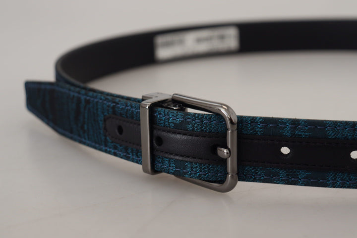  - Dolce & Gabbana Elegant Blue Jacquard Designer Belt - BEL8917 - 90 - Ask Me Wear